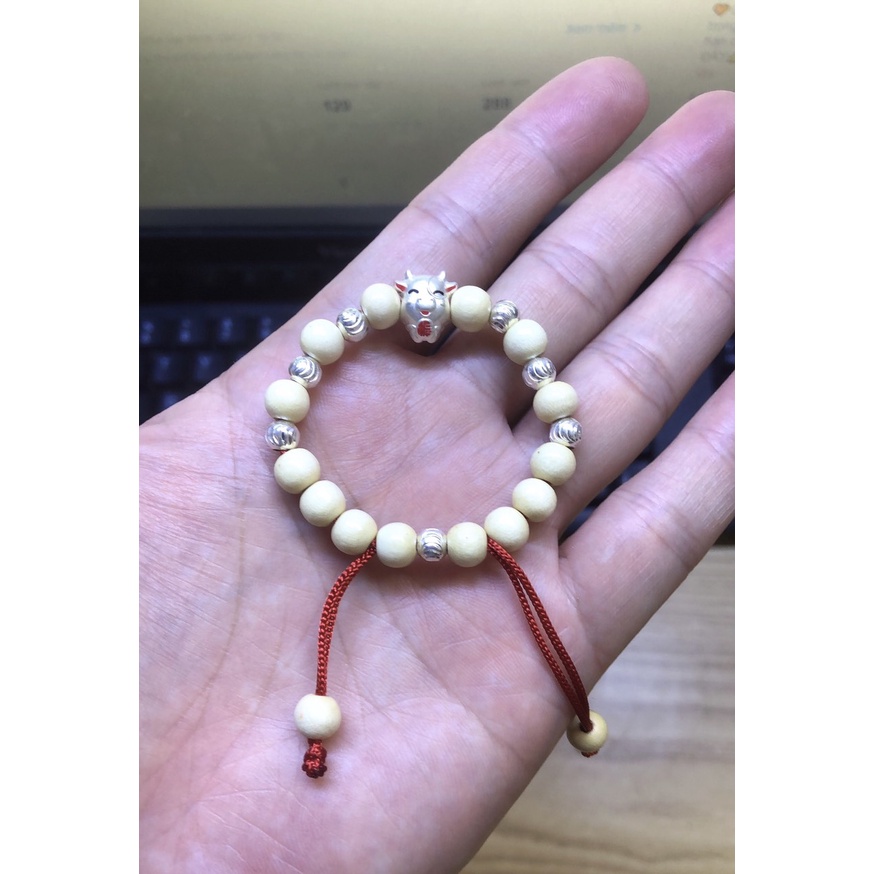 Vòng dâu tằm mix con giáp bạc ta cho bé trai bé gái: Chuột, Trâu, Hổ
