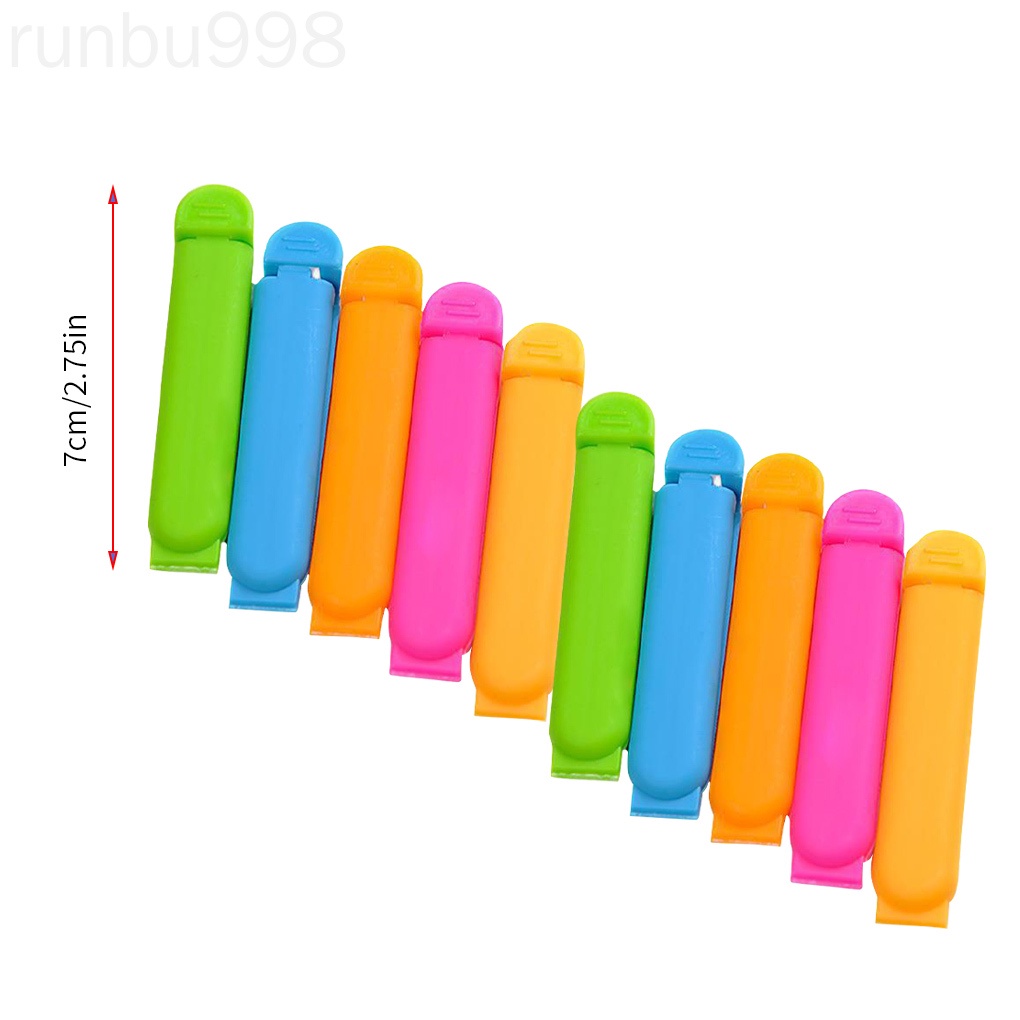 Set 10 kẹp miệng túi thực phẩm bằng nhựa màu sắc ngẫu nhiên Runbu998