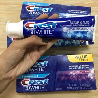 Kem Đánh Răng 3D White CREST người nhà XÁCH TAY MỸ CHÍNH HÃNG
