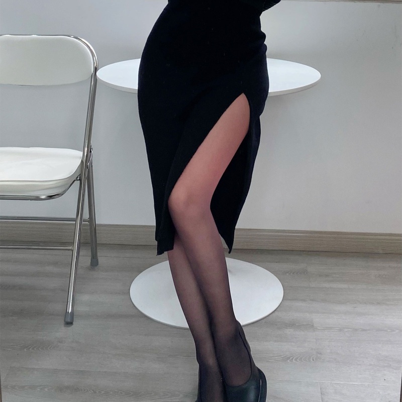 Quần Tất xiangbao Mỏng Màu Sắc Tương Phản Phong Cách Vintage Dành Cho Nữ