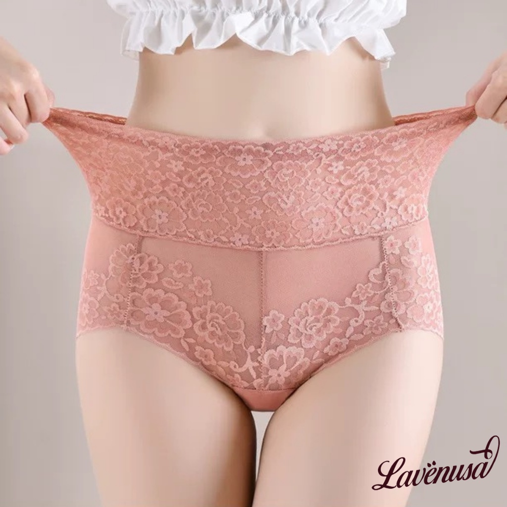 Quần lót nữ ren cao cấp cạp cao nâng mông quyến rũ mềm mại LAVENUSA QL45