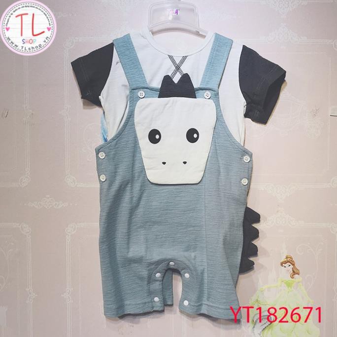 Thời trang trẻ em - Bộ quần yếm có áo cho bé hình khủng long - Quần áo bé trai - Bộ bé trai - Quần áo bé gái - Bộ bé gái