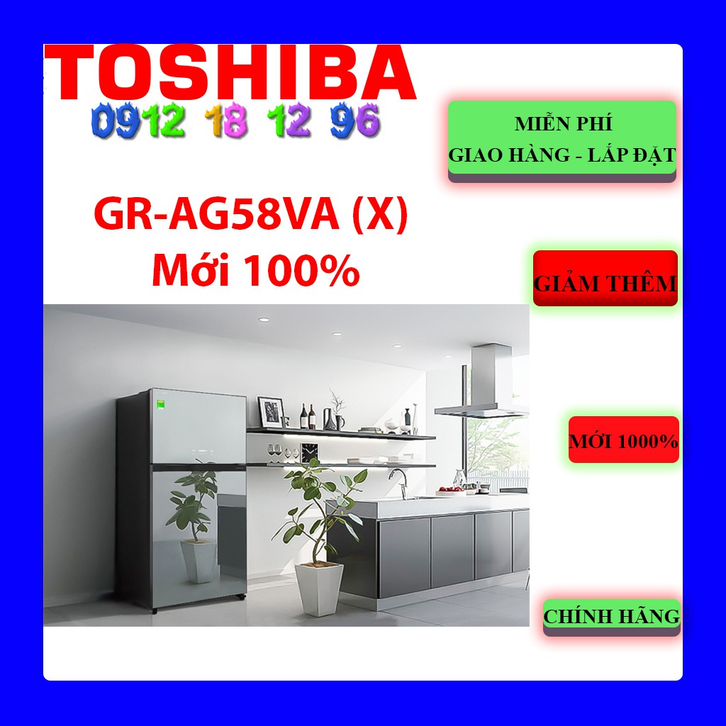 FREESHI _ Tủ lạnh Toshiba GR-AG58VA (X) Inverter 555 lít