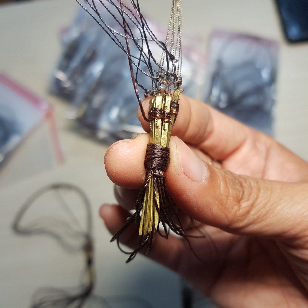 1 bộ giò bẫy cu gáy 10 chân đồng,Cáp lụa inox xe 2