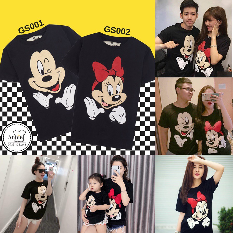 Áo thun hoạt hình Thái Mickey,Minnie GS001 GS002 | Shopee Việt Nam