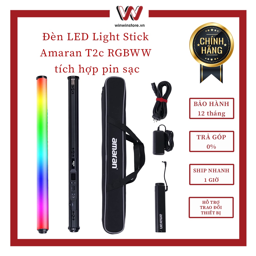 Đèn LED amaran T2c RGBWW tích hợp pin sạc