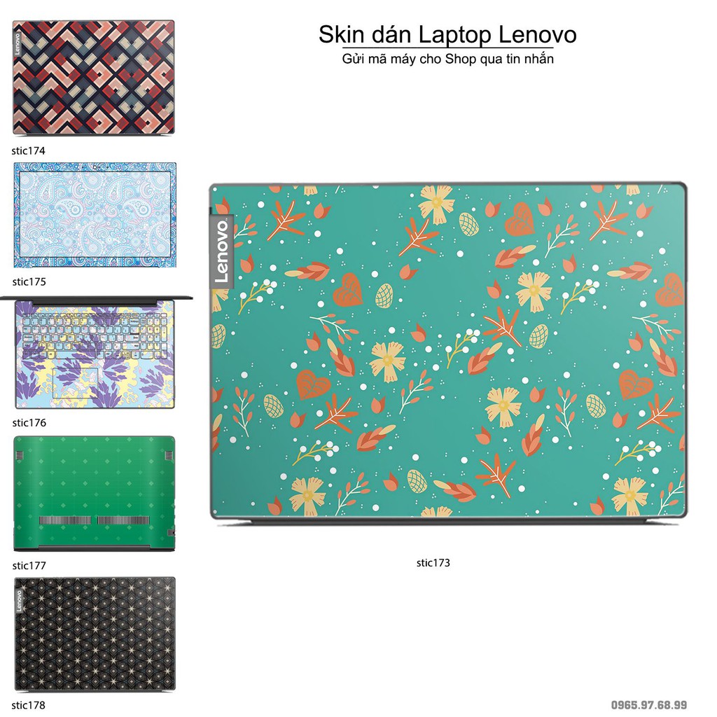 Skin dán Laptop Lenovo in hình Hoa văn sticker _nhiều mẫu 29 (inbox mã máy cho Shop)