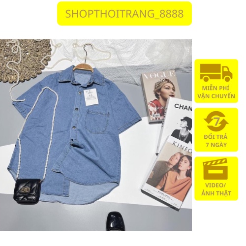 ÁO JEANS NGẮN TAY NĂNG ĐỘNG FREESIZE UNISEX