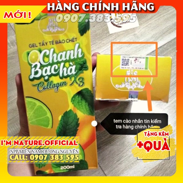 Gel Tẩy Tế Bào Chết Chanh Bạc Hà Vitamin C Giúp Sáng Da 200ml (Cho Da Mặt &amp; Body)