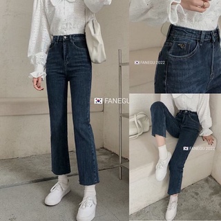 Quần Jeans dáng đứng cắt gấu tag da 3691-1