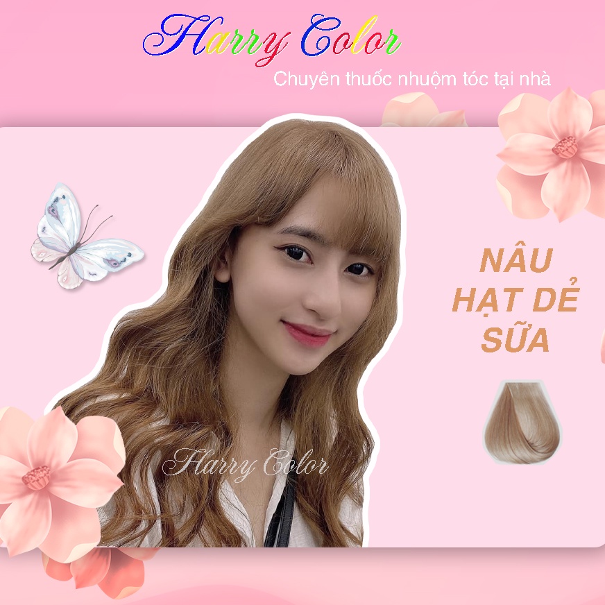 Thuốc nhuộm tóc màu Nâu hạt dẻ sữa (ảnh thật) 💖 [dưỡng tóc] tự nhuộm tóc tại nhà tặng kèm Oxy trợ nhuộm và gang tay