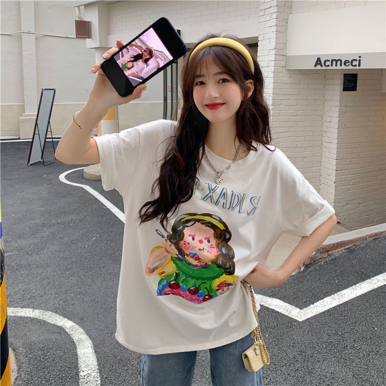 Áo Thun Tay Ngắn Dáng Rộng Hợp Thời Trang