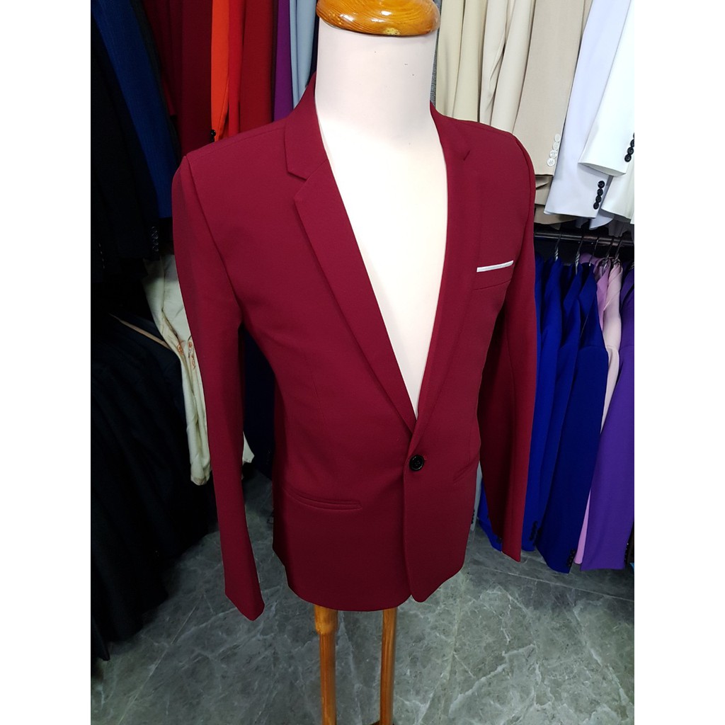Áo vest nam body kiểu Hàn Quốc màu đỏ đô