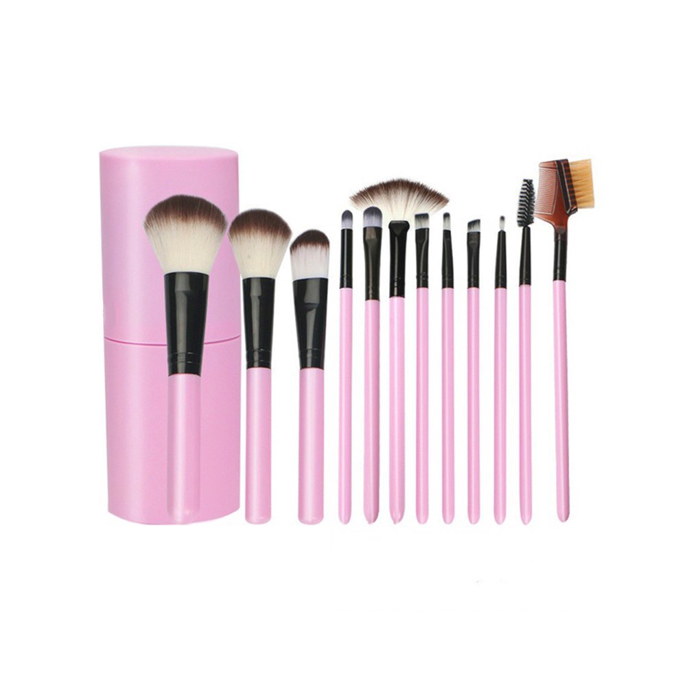 [Hàng mới về] Set 12 cọ trang điểm mắt / đánh nền / kẻ mắt / kẻ chân mày đa năng tiện dụng