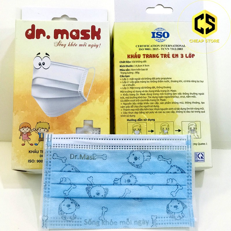 Khẩu trang y tế trẻ em Dr.mask KTkid  CHÍNH HÃNG, cheapstore10k