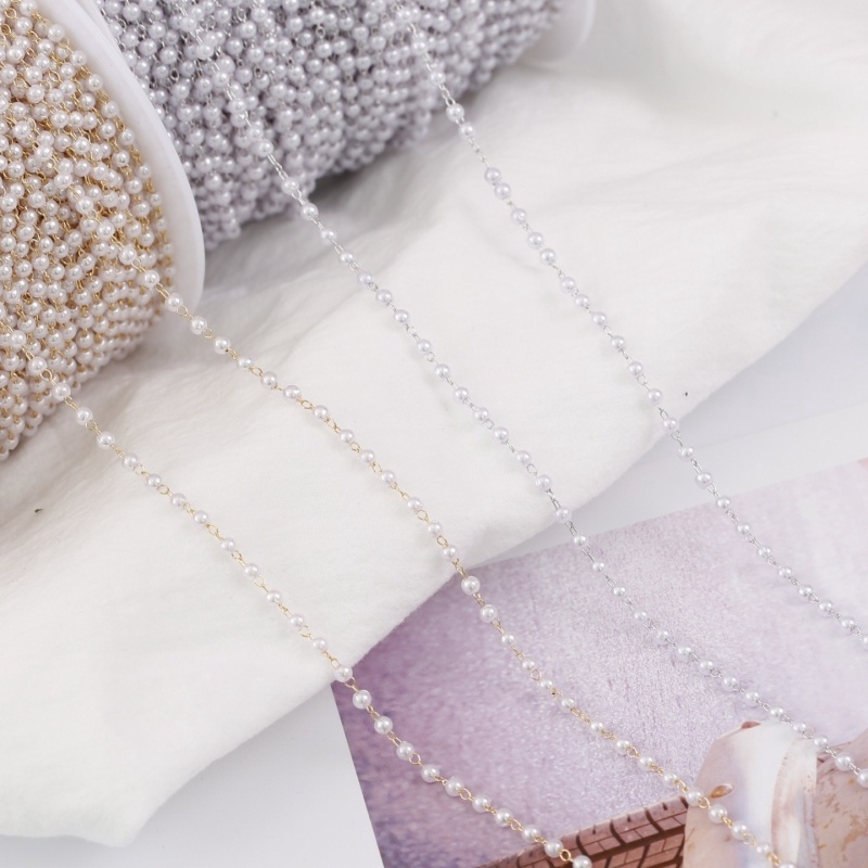 Dây chuyền trang trí hạt ngọc trai giả 3mm dài 50cm nữ tính trẻ trung