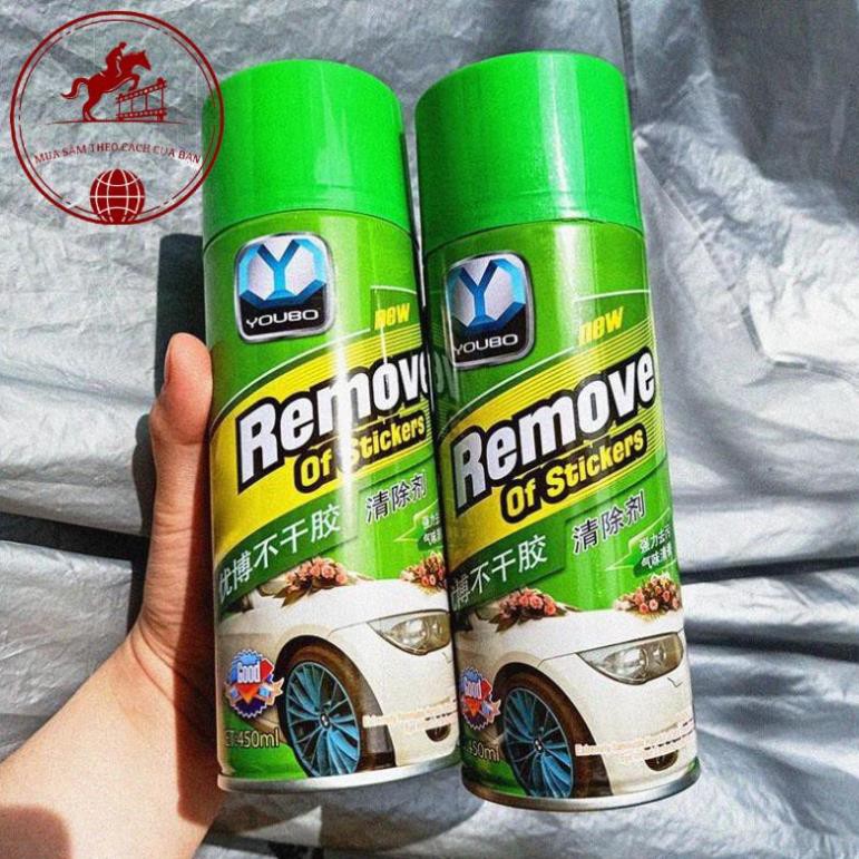 Chai Xịt Tẩy Keo, Nhưa Đường, Băng Dính, Vết Bám Khó Rửa Trên Xe Máy, Ô Tô Remove of sticker 450ml