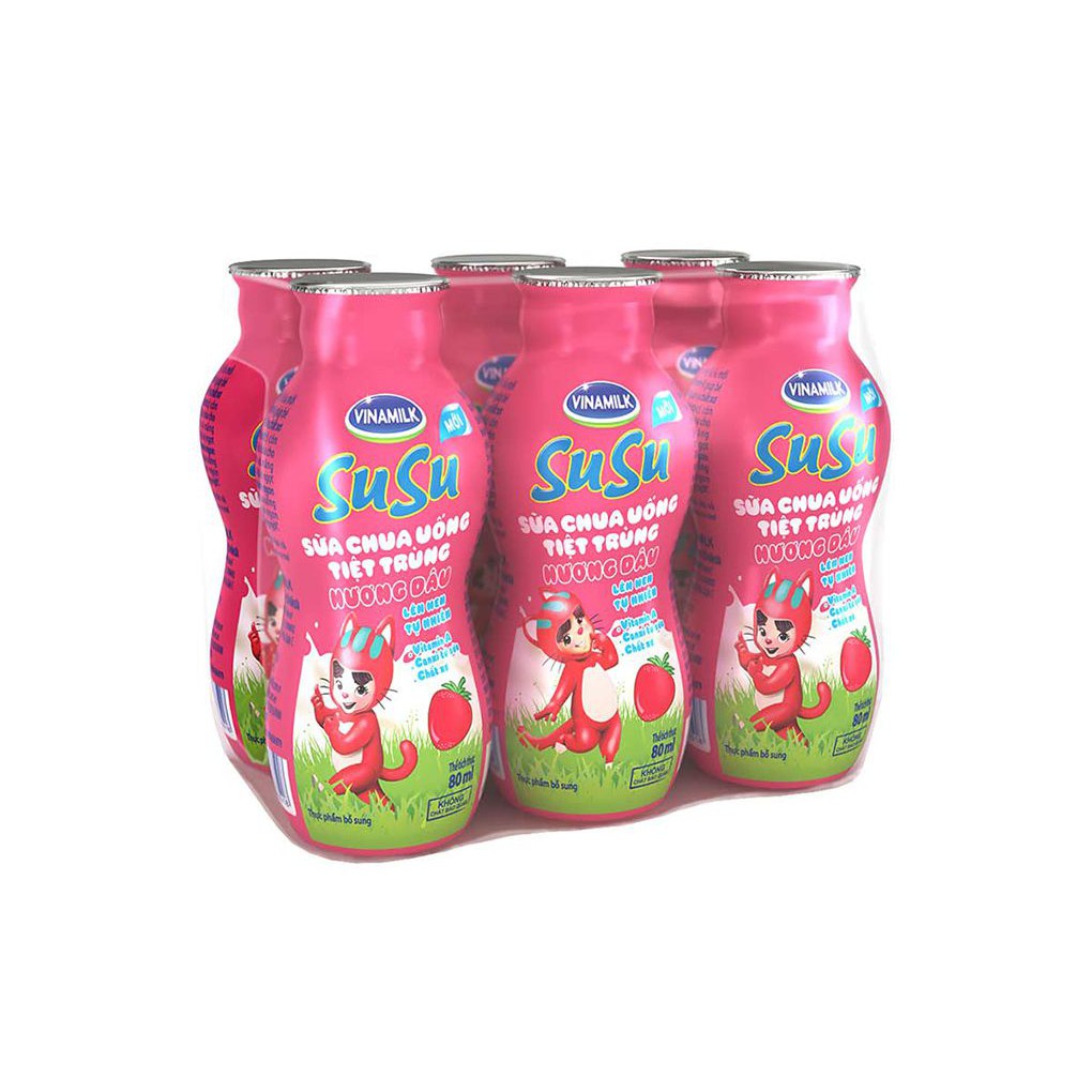 Sữa chua uống SUSU dâu/cam 6x80ml