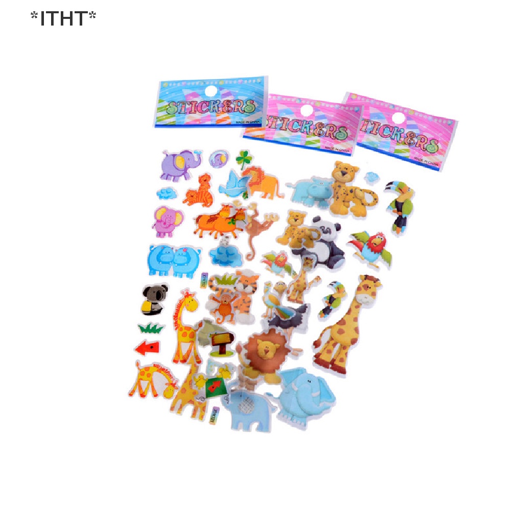 Bộ Sticker 3D Hình Sở Thú Hoạt Hình Dễ Thương Bằng PVC Dành Cho Bé Trai Bé Gái