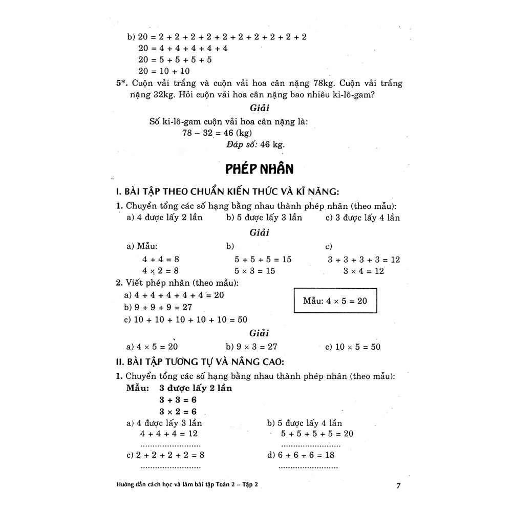 Sách Hướng Dẫn Cách Học Và Làm Bài Tập Toán Lớp 2 (Tập 2)