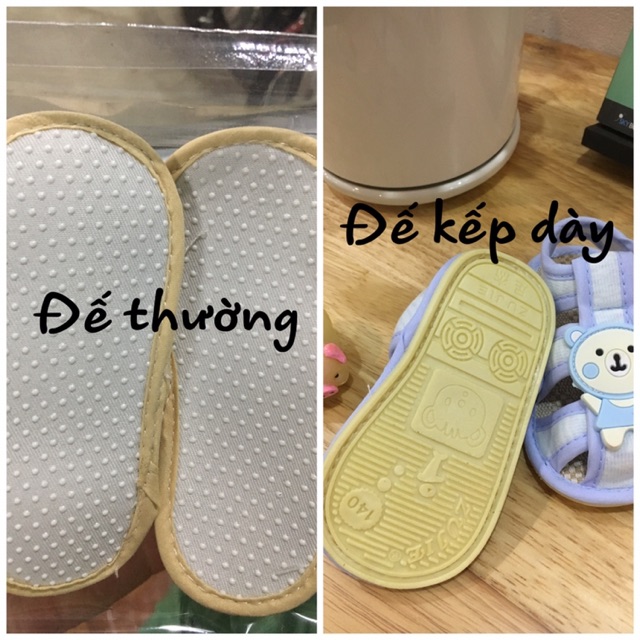 Dép tập đi đế kếp quai dán (đế cao su chống trượt)