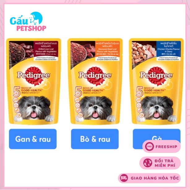COMBO 12 GÓI  sốt thức ăn dạng ướt pate cho chó Pedigree vị bò/ gà 130g