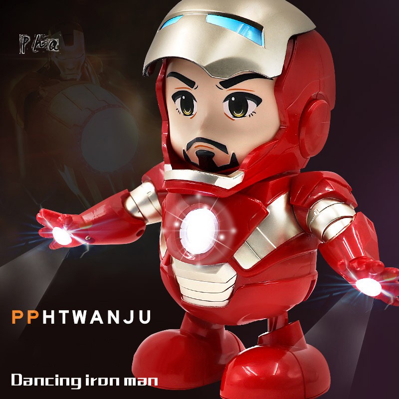 AVENGER Mô Hình Nhân Vật Iron Man Nhảy Múa Có Đèn Led Và Nhạc