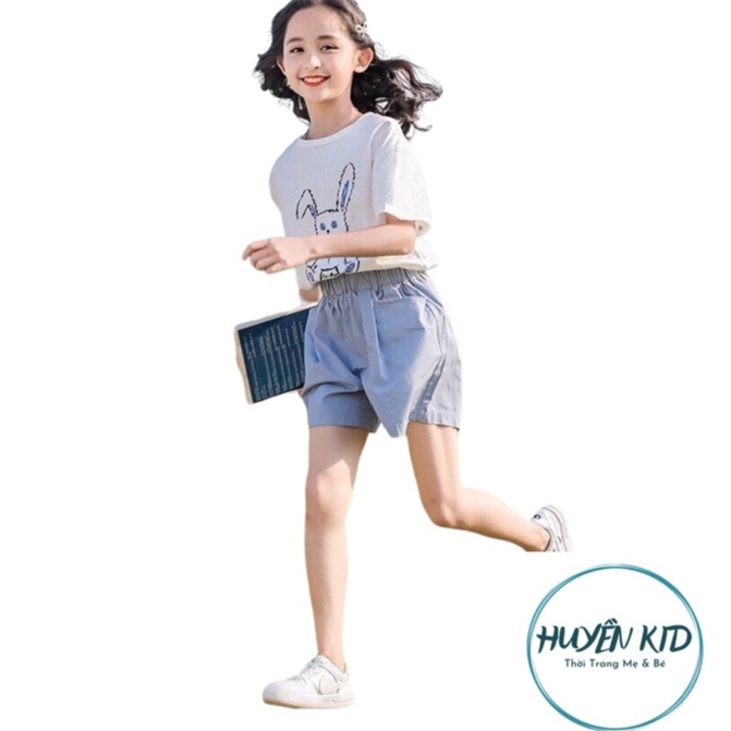 Bộ quần áo mùa hè bé gái 18-45kg in hình "THỎ" xinh xắn. T12