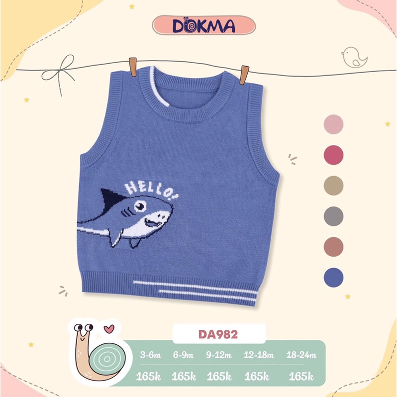 Áo gile Len Dokma hàng chất vải mềm mại ,hình ngộ nghĩnh giữ ấm cho bé