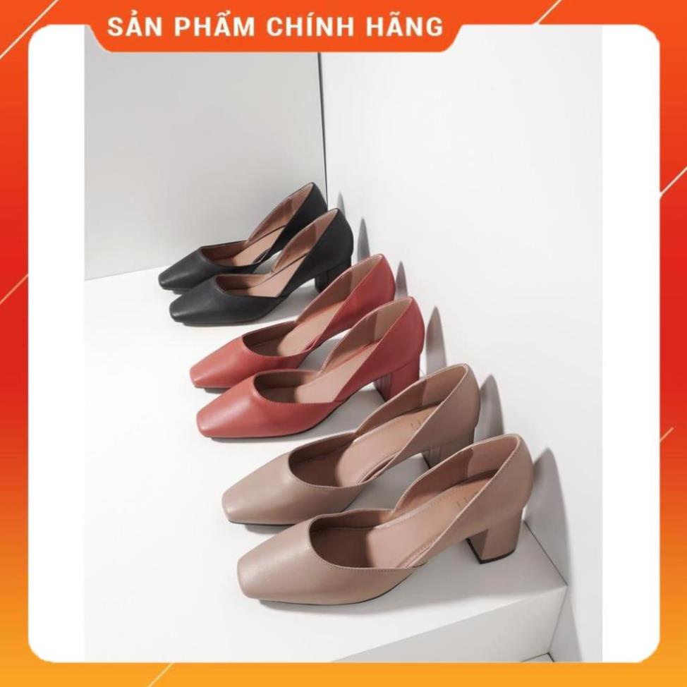 JOTI Giày Cao Gót Nữ Diane 3268VN5 2021 - Mũi Vuông Khoét Eo Đế Trụ 5cm - Mang Công Sở Đi Làm Dự Tiệc
