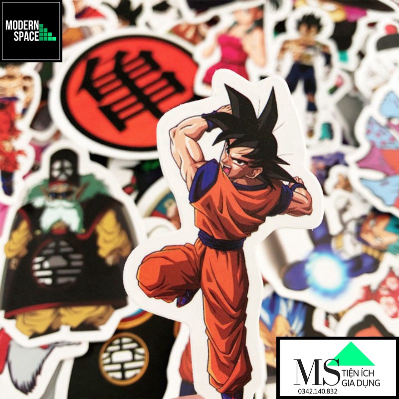 Sticker PVC Songoku Dragonball ST-053 - Cả bộ 50 Hình dán Chống nước Decal Hình dán Xe Mũ bảo hiểm