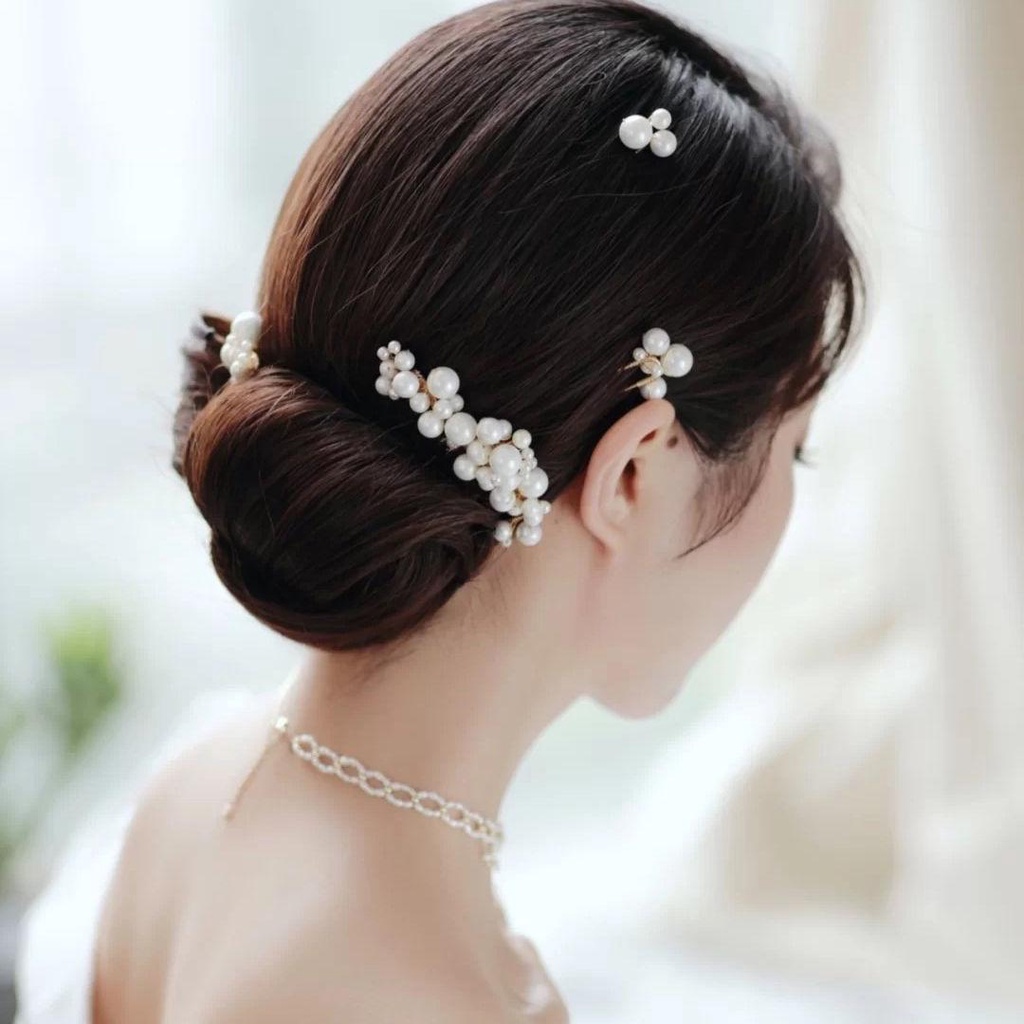 Cài tóc cô dâu ngoc trai 5 chi tiết - CD15