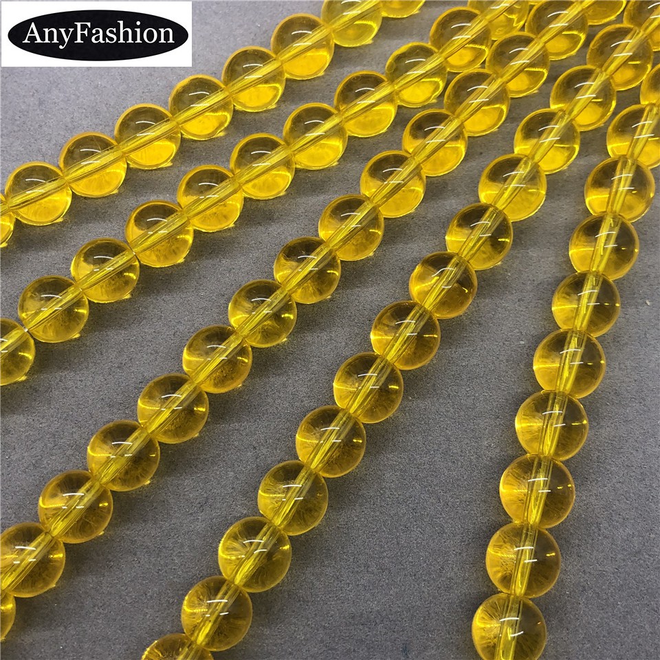Hạt Đá Thạch Anh Màu Vàng 4-12mm Dùng Làm Trang Sức Thủ Công