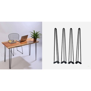 Chân Sắt Hairpin Sơn Tĩnh Điện 70cm màu đen - chân bàn làm việc (loại 3 thanh)