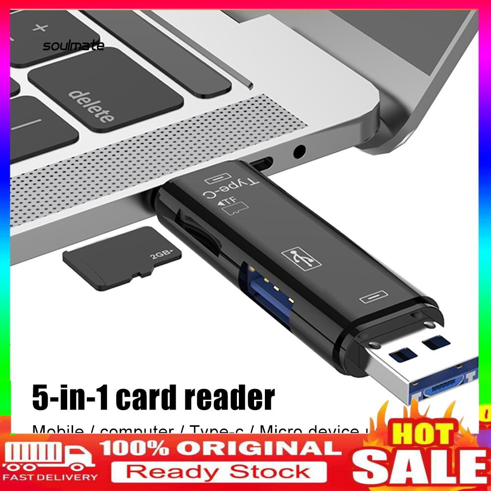 Đầu Đọc Thẻ Nhớ 5 Trong 1 Usb 3.0 Type-C Micro Usb | BigBuy360 - bigbuy360.vn