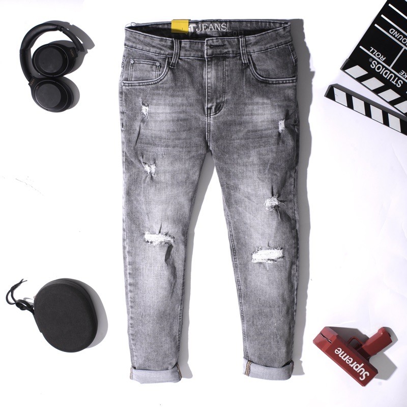 Quần jean nam 3 màu thời trang rách Bigsize < 120kg