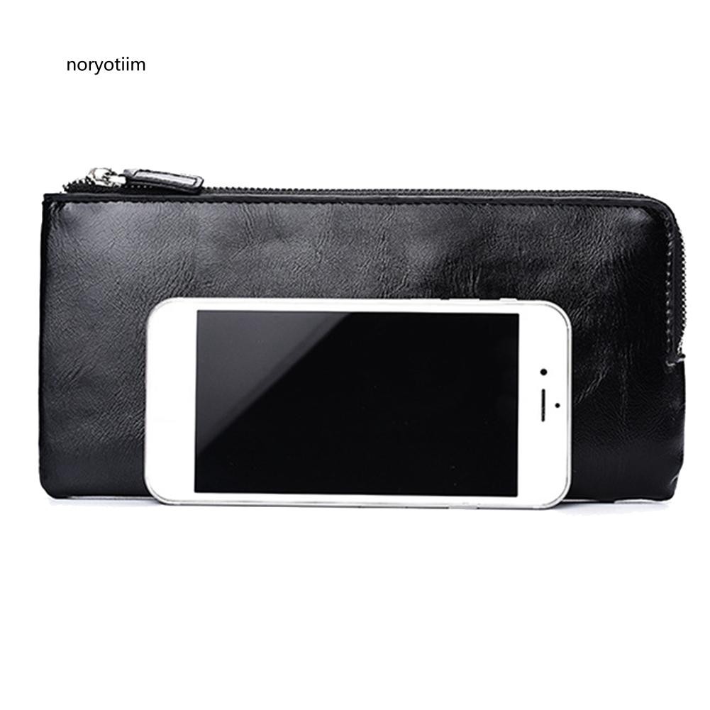 Ví da dài màu trơn phong cách thời trang cho nam