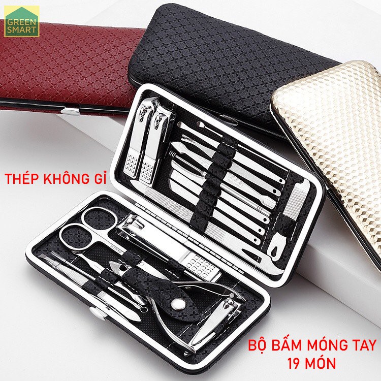 Bộ Bấm Móng Tay 19 Món Thép Không Gỉ - Bộ Cắt Móng Tay Cao Cấp