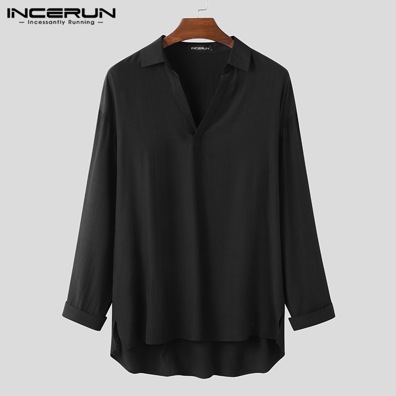 Áo nam dài tay màu trơn thanh lịch INCERUN