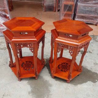 Đôn lục giác gỗ rác gụ