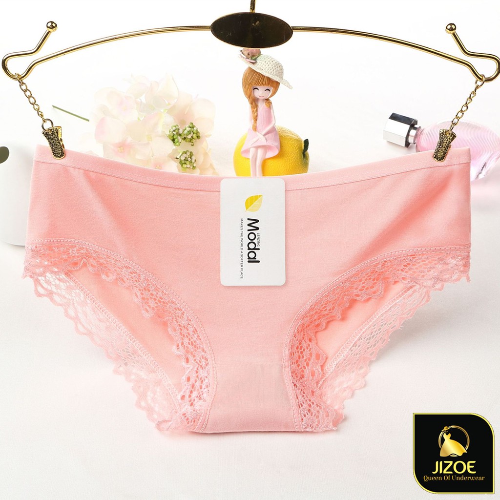 Quần lót nữ cotton phối viền ren dễ thương giá rẻ QLT06