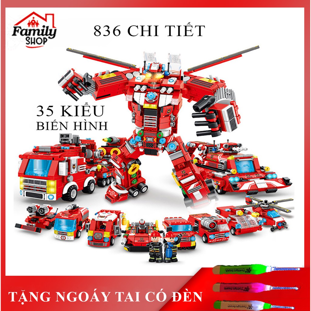 Đồ chơi Lego, Bộ đồ chơi lắp ghép Lego Robot chất liệu nhựa ABS với hơn 500 - 800 chi tiết đa dạng cách ghép cho bé