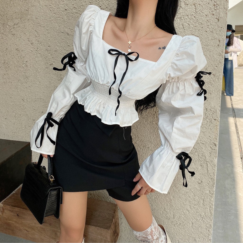 Cocory vn Chân Váy Lưng Cao Phong Cách Retro Thời Trang Nữ