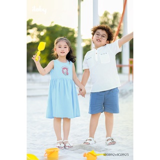 Váy cho bé gái ILABY in hình ngộ nghĩnh chất liệu thun cotton thoáng mát cho bé 2-10 tuổi [11IG09250422]