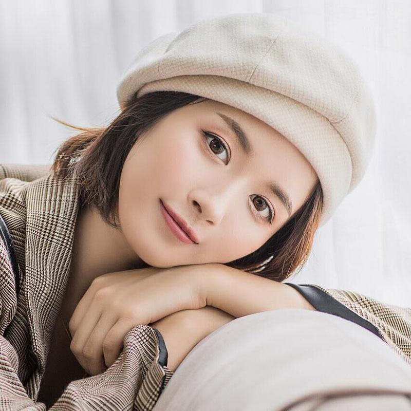 Mũ nồi bằng vải len màu trơn thời trang mùa Đông cho nữ