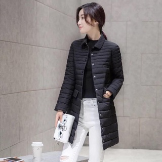 Áo phao lông vũ dáng dài siêu nhẹ