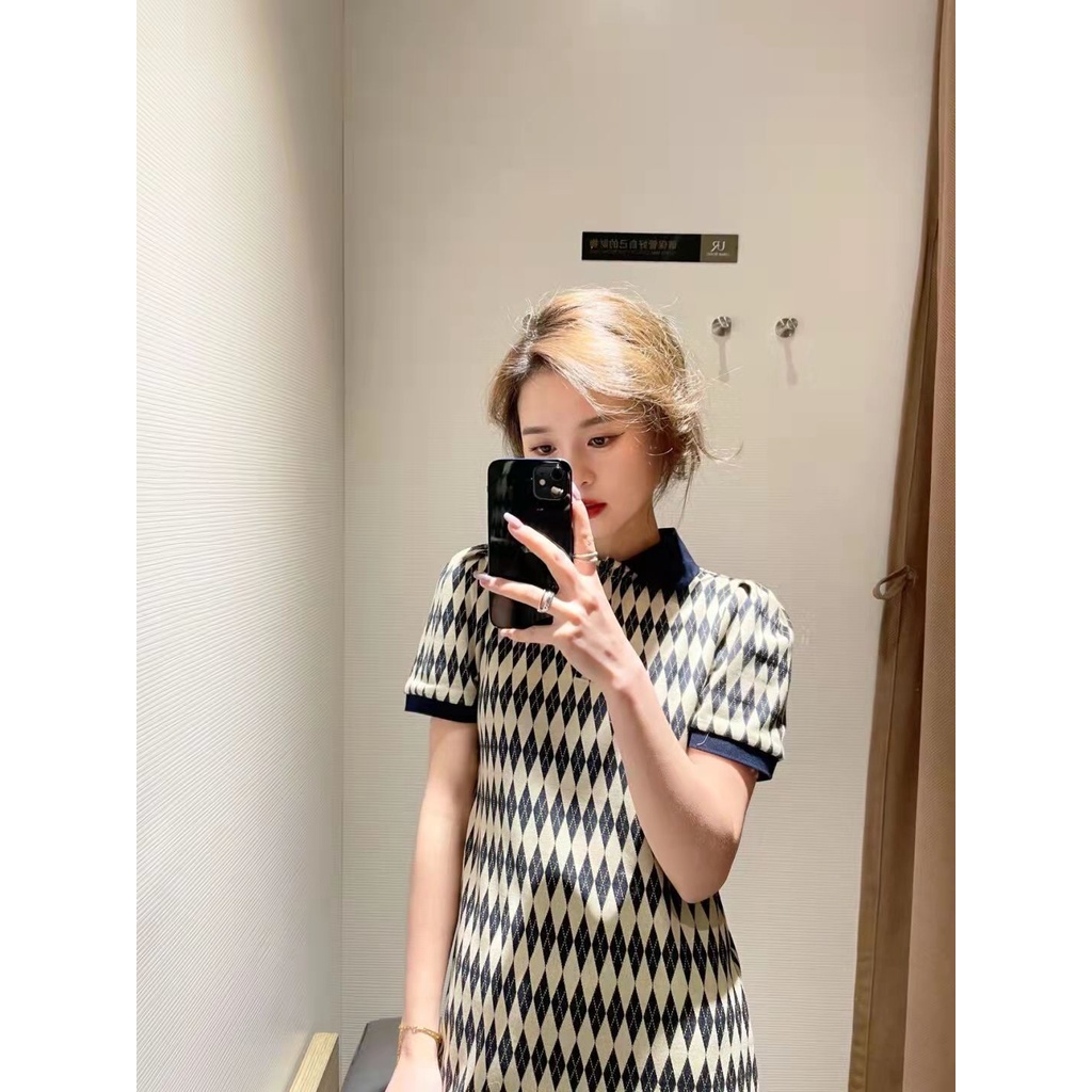 Đầm cổ polo phong cách retro thời trang hè 2022 cho nữ wu02s7ee2000