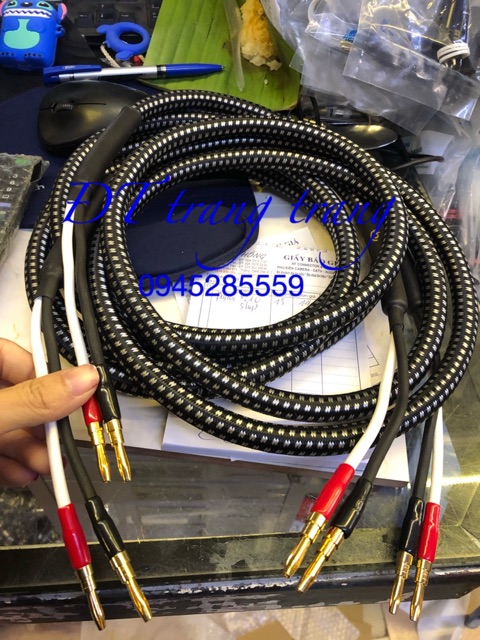 Cặp dây loa siêu chất đầu jack mạ vàng 2,5 m
