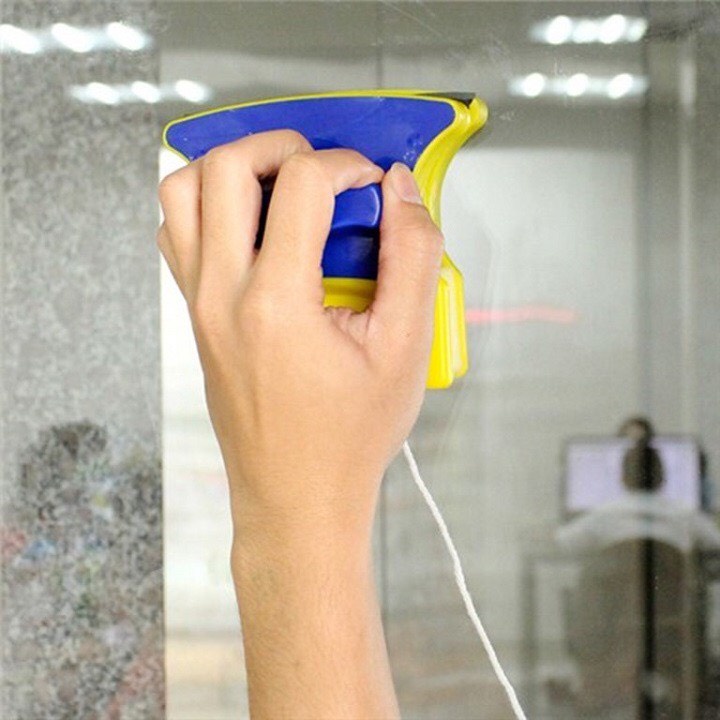 Dụng cụ lau kính 2 mặt hít nam châm dụng cụ vệ sinh, lau cửa kính chung cư kính bể cá