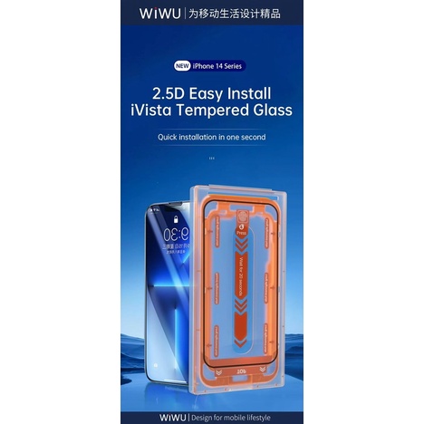 Kính cường lực Wiwu có khung tự dán cho iPhone 14 Pro Max, 14 Plus, 13, 12 full màn hình bảo vệ máy